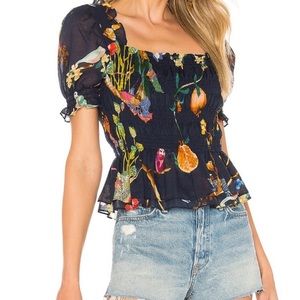 Tanya Taylor Emilia Puff Sleeve Top